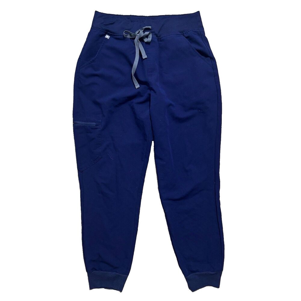 FIGS Zamora Jogger Scrub Pants Women’s Medium Petite Navy Blue Technical Stretch